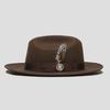 Chapéu Fedora de Feltro Estilo Britânico Vintage para Homens Clássico Retrô Cavaleiro Lã Trilby Chapéu Cavalheiro Vestido Formal