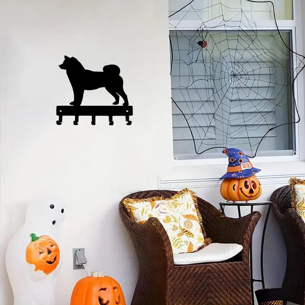 Promotion Shiba Inu Dog Key Hooks & Keychain Holder Small 6 Inch Wide Wall Hook Bathroom Accessories Home Decoration Artwork