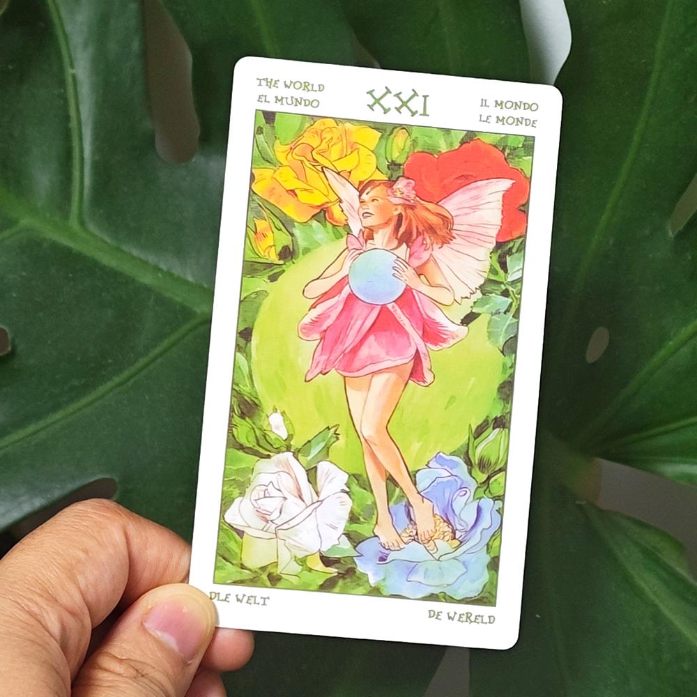 12*7cm The Spirit of Flowers Tarot Deck 78 Pcs Delicate, Lovely Tarot Cards Printed on 350GSM Double-embossed Cardstock