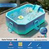 Blue No-Installation Inflatable-Free Family Swimming Pool for Outdoor Home Use - Ready for Immediate Use