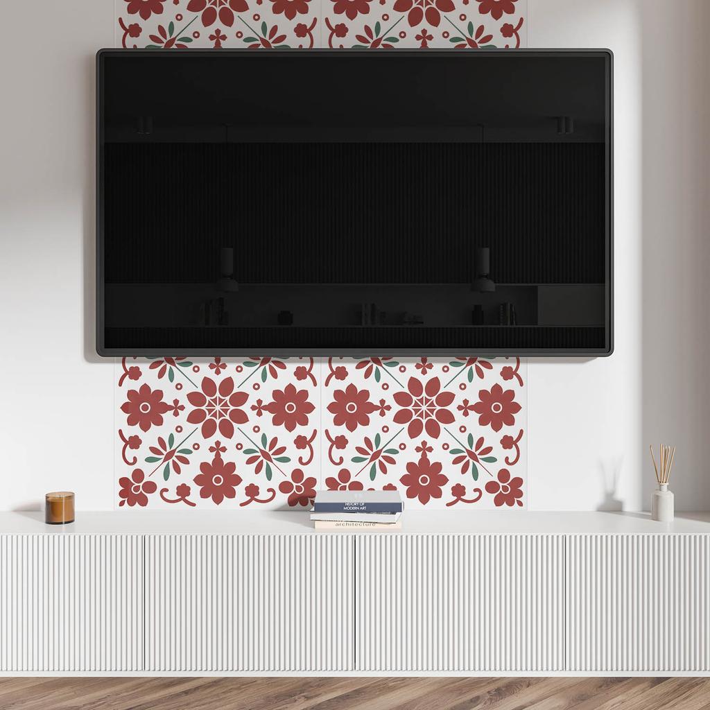 Panel Winylowy Samoprzylepny Idealny Do Wnętrz Nowoczesnych 120X60 Cm Wzór Kwiatowy Z Liśćmi