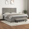 Vidaxl Letto Continentale Con Materasso, Grigio Chiaro, 180X200Cm, Velluto