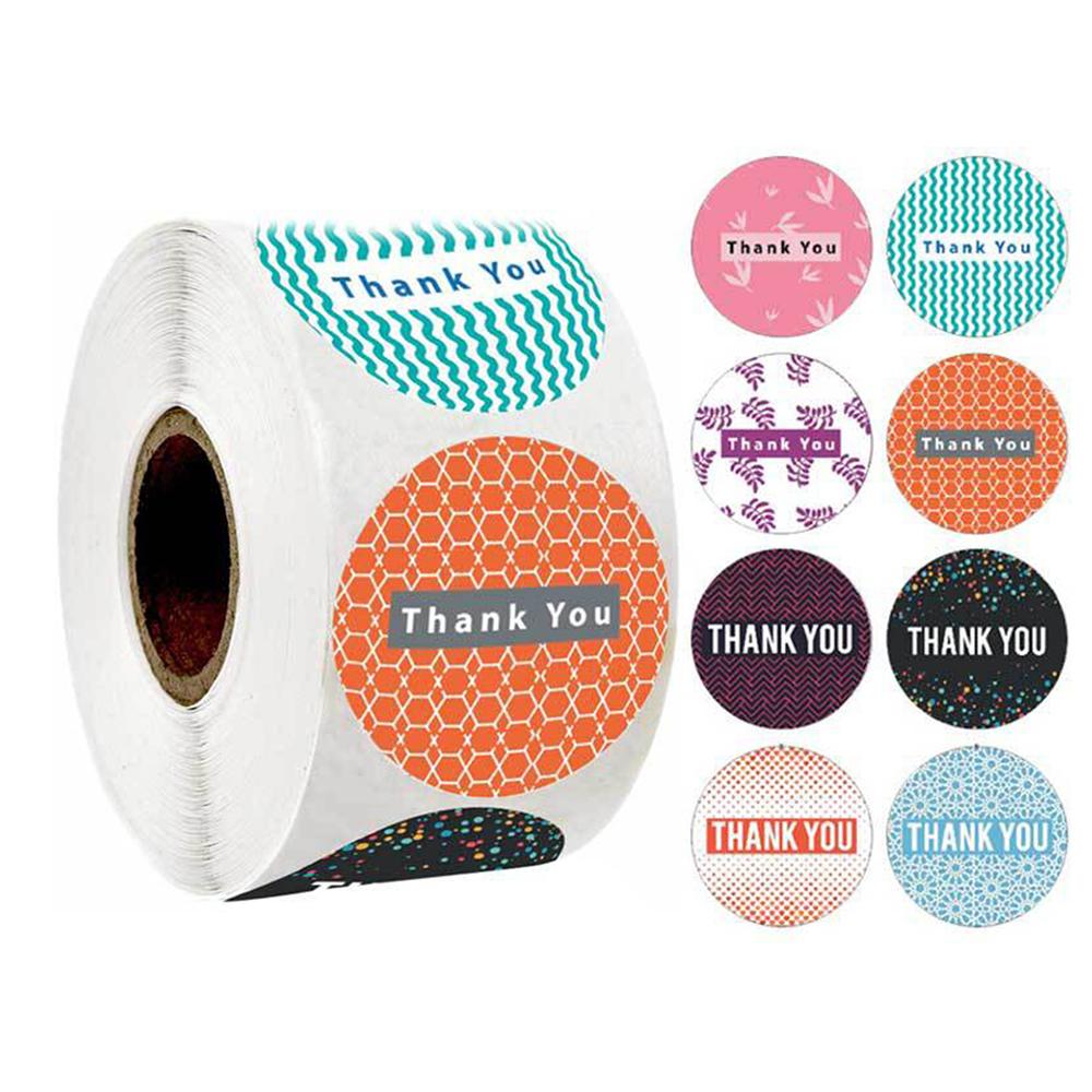 100-500pcs 8 Styles Round Thank You Sticker Seal Label Scrapbook Label DIY Handmade Cake Baking Decoration Stationery Stickers