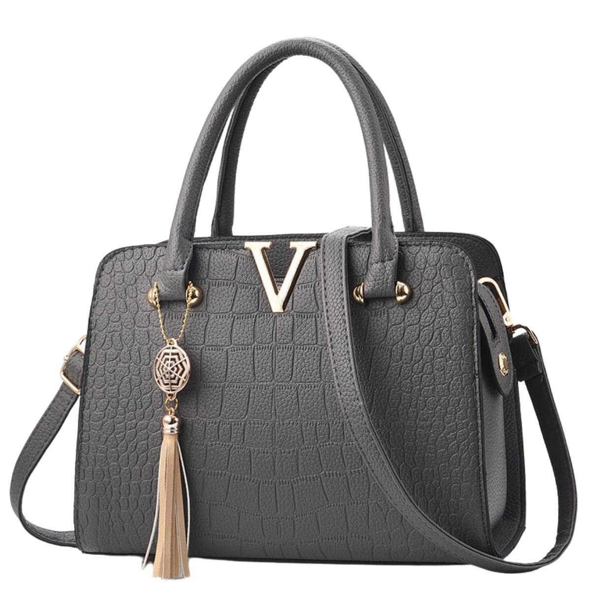 

Crocodile Pattern Shoulder Shoulder PU For Funerals Women s Bag, Crossbody, Bag, 2-Way, Handbag, Leather, Bag, Commuting, School, Weddings, сірий колір