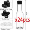 Small Glass Bottle,3oz Glass Woozy Bottle,Empty Mini Hot Sauce Bottles,Clear Liquor Wine Bottles with Shrink Capsule,Black Caps