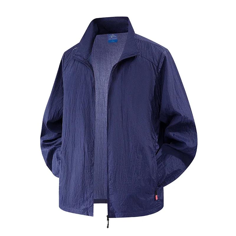 Chaqueta Ligera Oversize para Hombre con Cremallera Completa Protección Solar Abrigos Manga Larga Camisas Solares para Hombre Senderismo Pesca Bolsillos con Cremallera