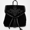 Dark Harajuku Velvet Backpack Women Gothic Magic Embroidery Black Punk Style Ladies Backpack Travel Bags Shoulder Bag