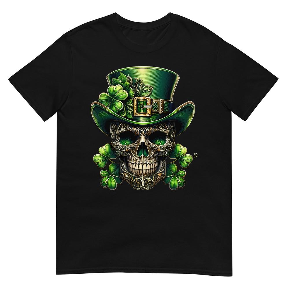 

Sugar Skull St Patrick Day of the Dead Lucky Shamrock T-Shirt 4XL