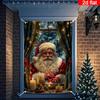 Christmas Window Hanging Banner Decoration Santa  Xmas Tree Holiday Party Supplies