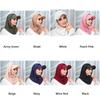 Classic Casual Solid Color Cycling Scarf Hijab Head Scarf Wrap Neck Protect Hijab Baseball Caps Knit Muslim Turban Bonnet Women