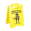 1/2/3Pcs Caution Overstimulated Desk Sign Cowboy Frog Hold On Partner I'm Overstimulated Mini Table Sign Home Office Decoration Coworkers Gag Gift