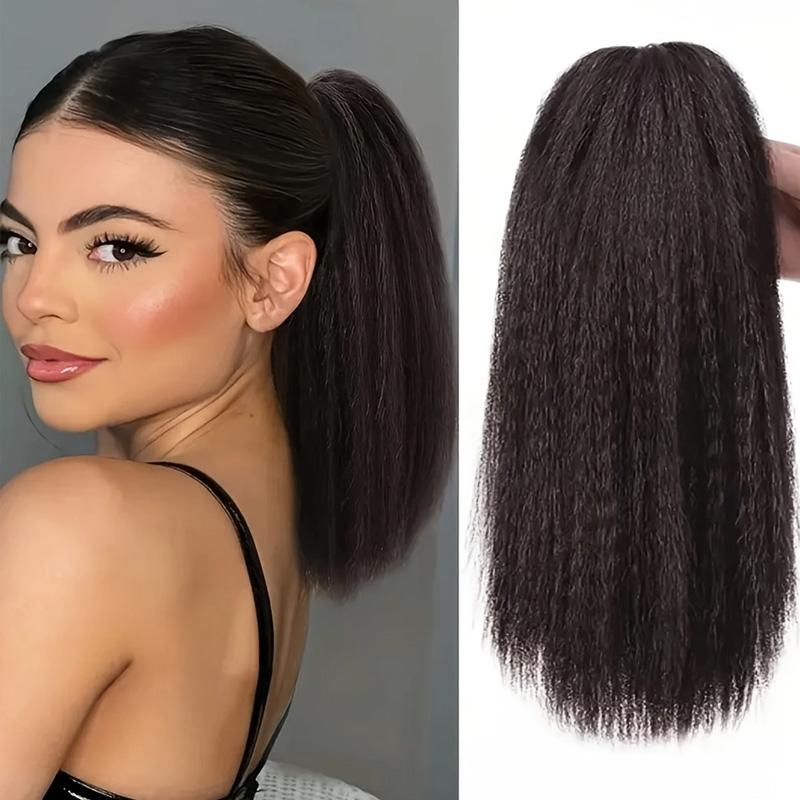 

Кудрявый хвостик для наращивания волос Коготь клип Яки Черный хвостик для чернокожих женщин Кудрявый прямой хвостик для наращивания волос Заколки для волос 30CM