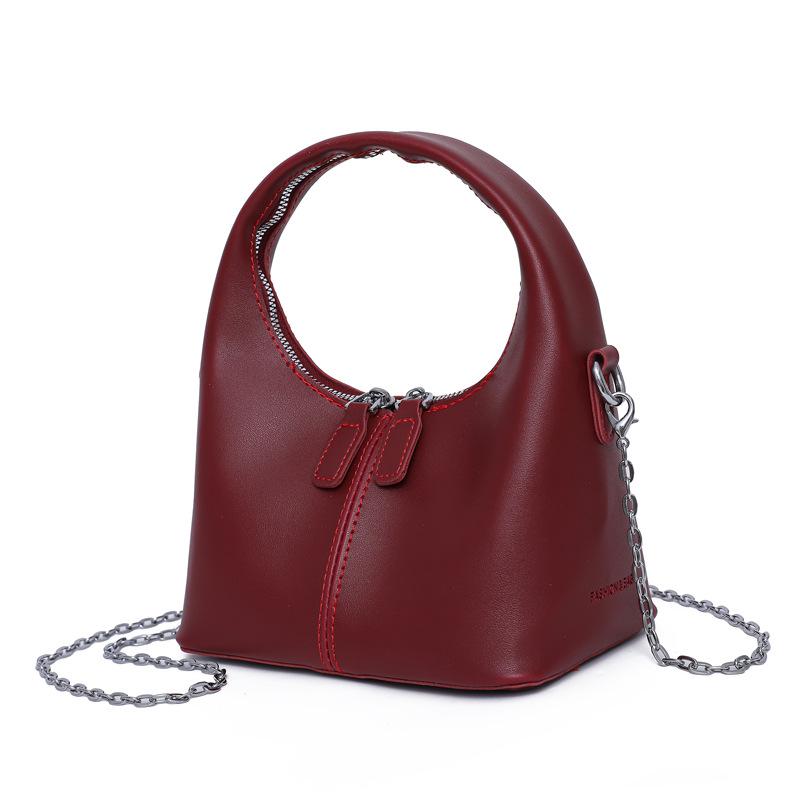 Knödel Damenhandtasche aus weichem Leder 2025: Neue Schlichte Mode, Große Kapazität, Kleine Größe