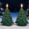 Timer Function Candles Christmas Tree Candles, Flameless LED Flickering Wax with Remote Control, Realistic Battery Operated Pine Decor for Winter