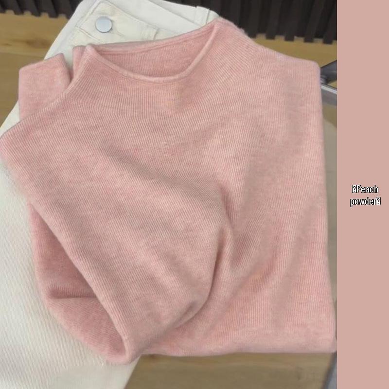 Women's Pink Knit Sweater - Korean Style, Early Autumn 2025 Collection