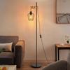 Floor Lamp - NETTLIFE - 152 Cm - Black Metal - E27 Socket - Modern Scandinavian Style