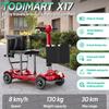 TODIMART X17 Foldable Mobility Scooter for Adults, 30km Range, 130 kg Load Capacity, Anti-Tip Design, Replaceable Battery, Portable Mobility Scooter