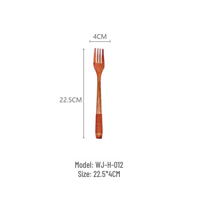 Phoebe Wood Spoon, Fork, and Chopsticks Set - Portable, Wrapped, and In Stock for Household Use