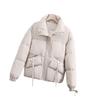 Short down cotton jacket women's 2025 new fashion stand-up collar cotton jacket, warm winter clothes, slimming jacket and padded jacket