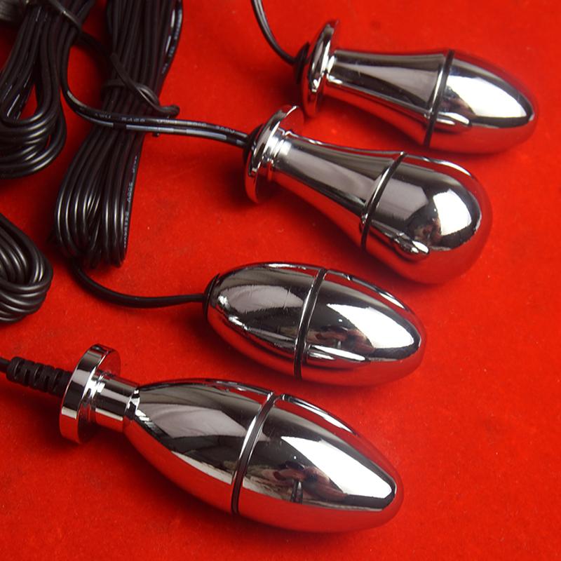 Bi-polar Estim Butt Plug,Electro BDSM Egg Vaginal Ball,Electric Sex Prostate Massage Anal Plugs,Electrosex Electroshock E-stim