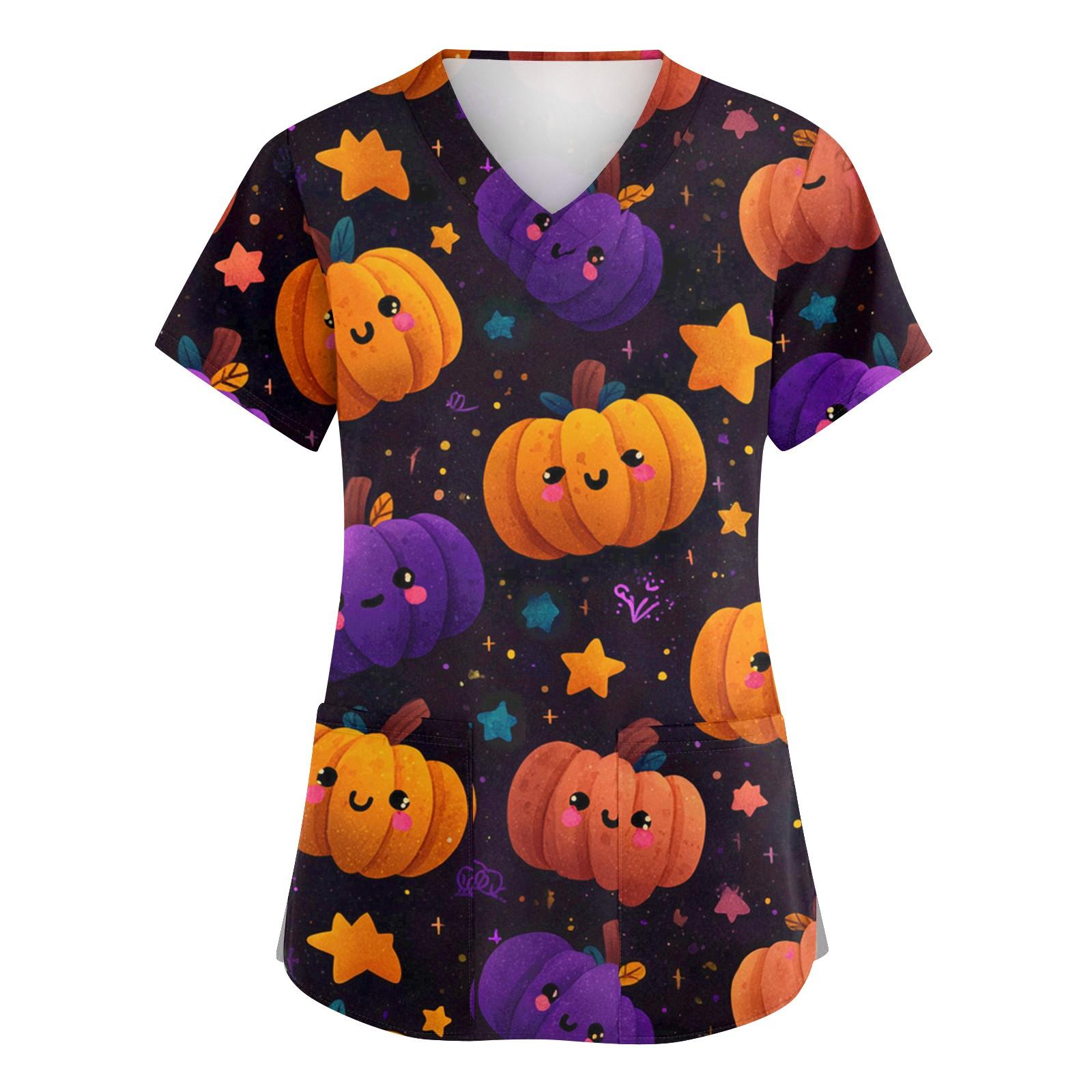 

Женская мода V-образный вырез короткий рукав комбинезон с карманами принт топы одежда XL