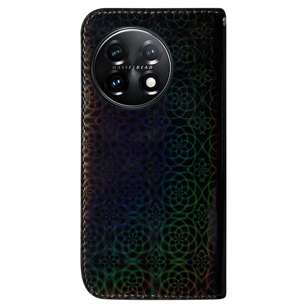 For OnePlus 11 5G Drop-proof Phone Case Dazzling Flower Pattern Wallet Stand PU Leather Phone Cover
