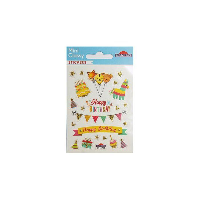 Autocollants - Fête d'anniversaire - Paillettes - 1,8 cm