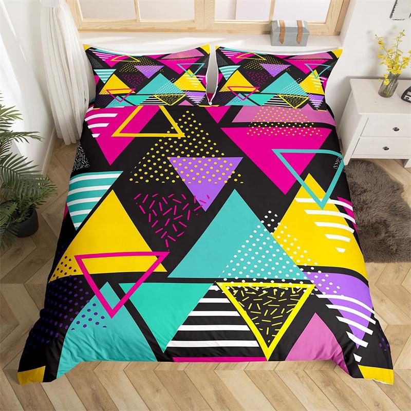 

Пододеяльник с изображением заката и геометрическим узором Ombre, пододеяльник с изображением треугольников, комплект постельного белья с изображением звездного неба и облаков, пляжного пейзажа 70x133cm 2pcs