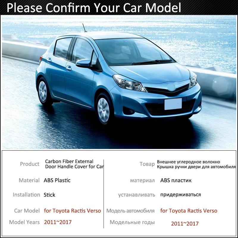 Car exterior Stickers Carbon Chrome Door Handle Cover For Toyota Yaris XP130 Vitz 2012 2013 2014 2015 2016 2017 2018