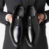 Men's leather shoes spring new business dress casual trendy shoes wedding breathable work height-increasing shoes