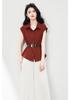 Fashionable casual suit, stylish and slimming, sleeveless shirt, wide leg pants, two-piece set