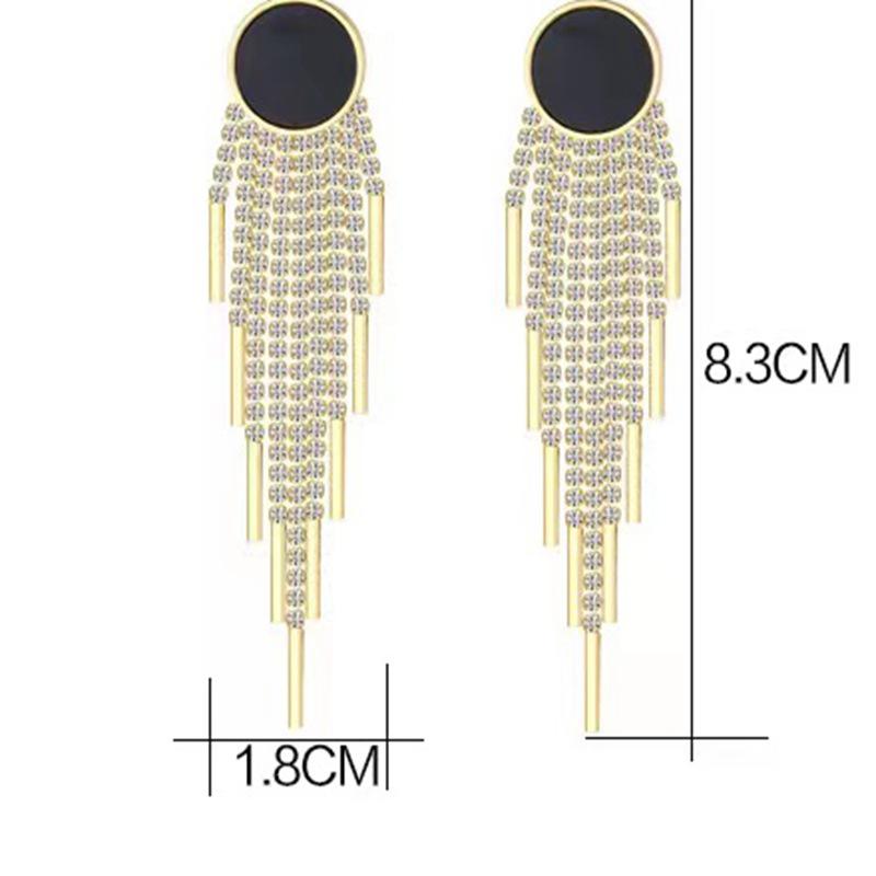 

Длинные серьги с кисточками со стразами, корейские модные темпераментные супер-флэш-серьги, ювелирные изделия для свадебной вечеринки для женщин