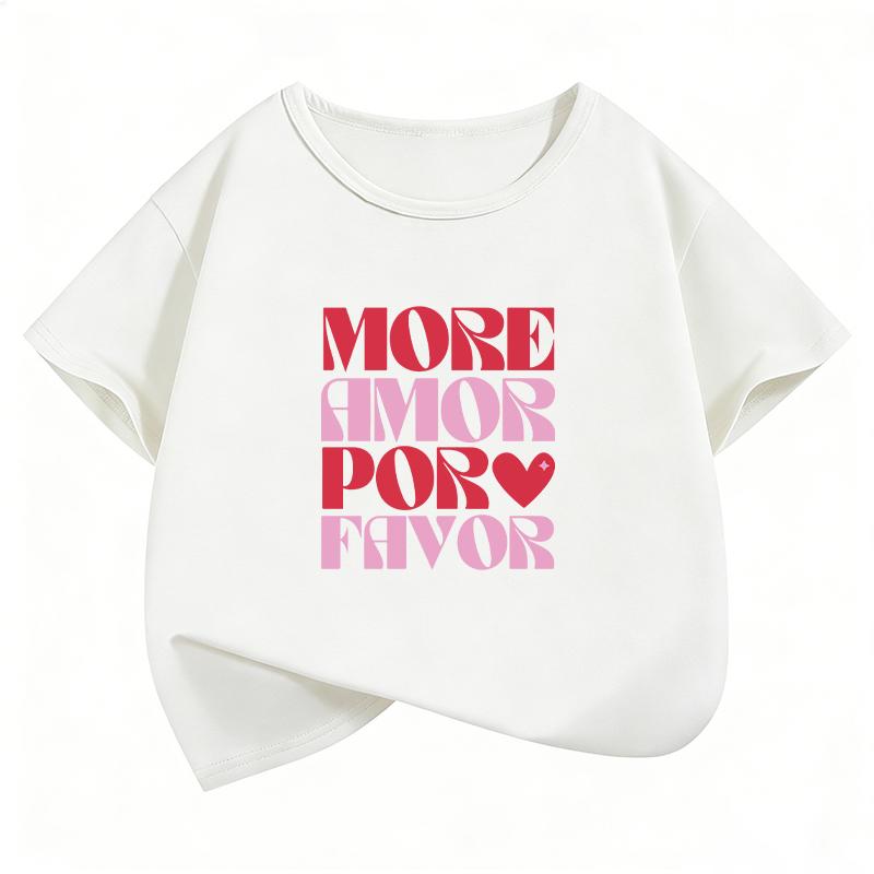 More Amor Por Favor Graphic T Shirts Funny Kids Childrens Summer Retro Spanish Love Tshirt Boys Girls Casual Top Tee