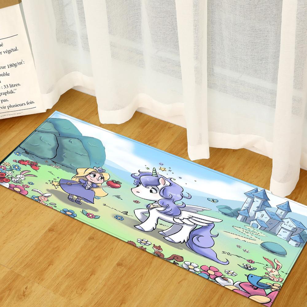 Unicorn Carpet Long Floor Mat Love Theme Doormat