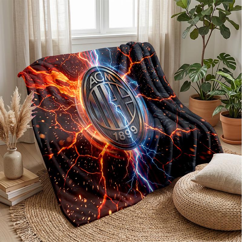AC Milan Theme blanket Soft Flannel Blanket Plush Throw Blanket Cozy Sofa Bed Blanket for Home Decor
