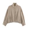 Women's Plaid Shirt Jacket with Long Sleeves and Adjustable Tie Collar for Casual Wear