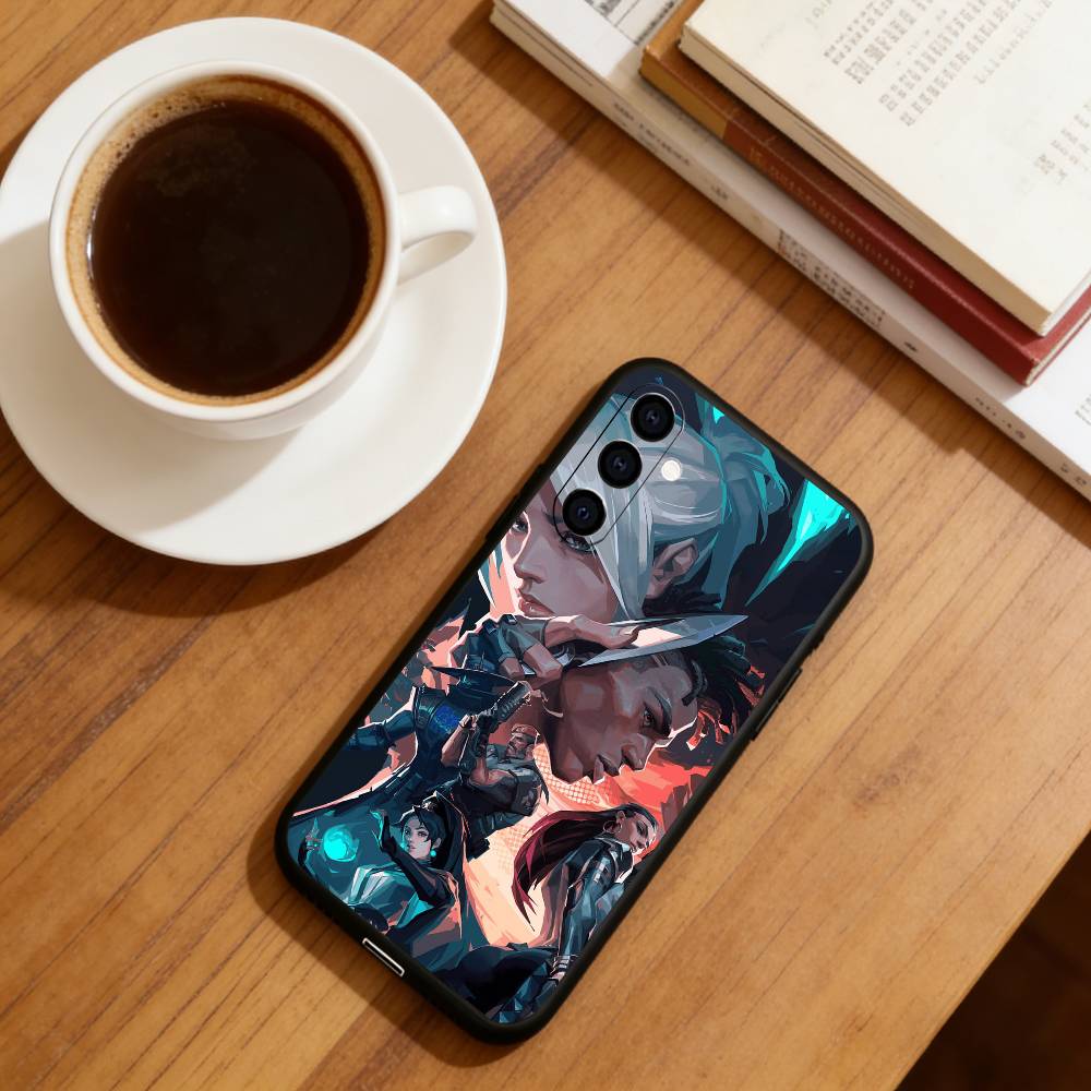 Valorant Handyhülle Schwarzes Silikon Weich Für Samsung Galaxy A73,A72,A71,A70,A53,A52,A51