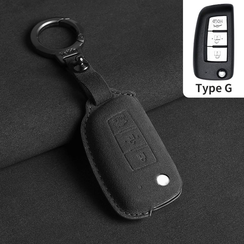 Suede Leather Car Key Case Cover Key Bag For Nissan Qashqai J11 X-Trail X Trail T32 Juke Tiida Micra Murano Pulsar Altima Maxim