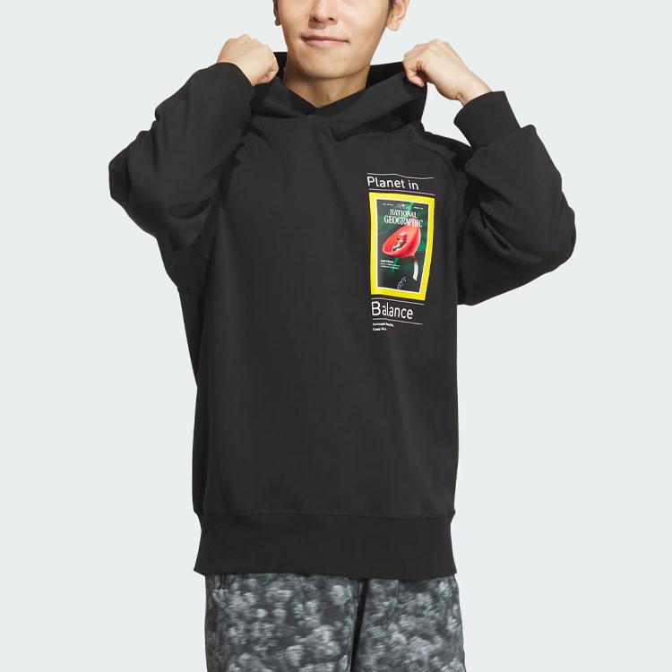 adidas X National Geographic Dwr Hoodie mit Grafikdruck Herren Tops Schwarz IS9524