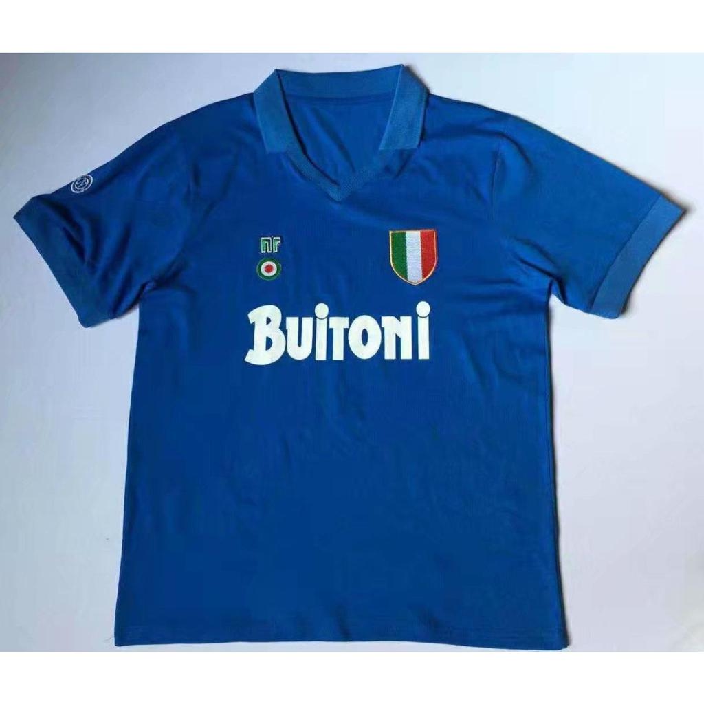 Serie A 87/88 Napoli Retro Jersey Napoli No. 10, Maradona Nostalgic Classic Football Jersey
