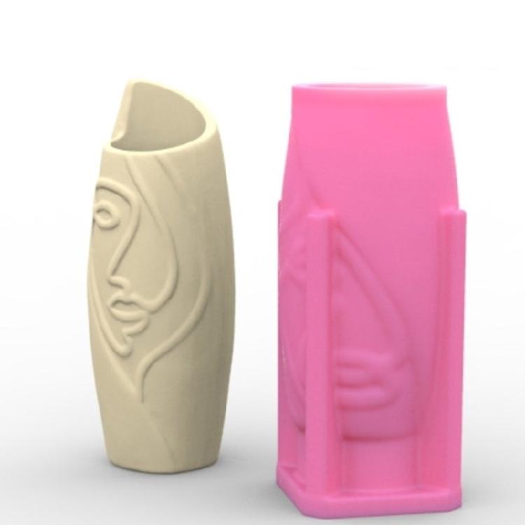 Delicate Half Face Vase Silicone Mold Artistic Half Face Vase Silicone Mold Handmade Succulent Pots and Planter Moulds