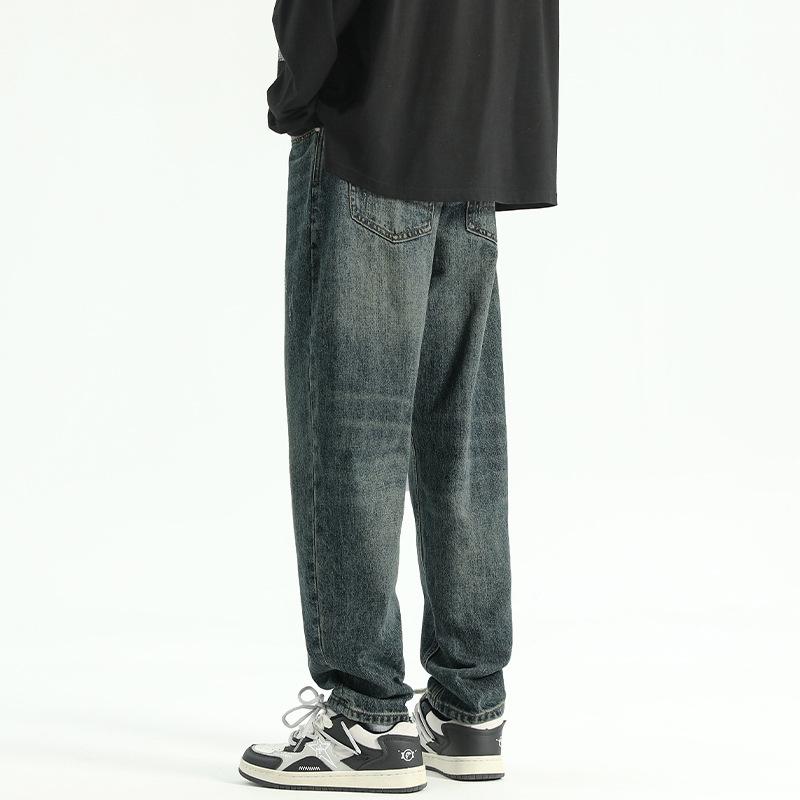 Retro American High Street Washing Jeans Men's Loose and Handsome Casual Harlem Trousers