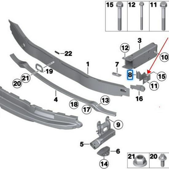 BMW 1 & 3-serien F20/F30 Främre fäste (Artikelnummer: 51647245795, 51647245796)