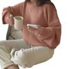 Crew neck imitation mohair sweater women's autumn and winter knitted top fashion casual sweater women's clothing