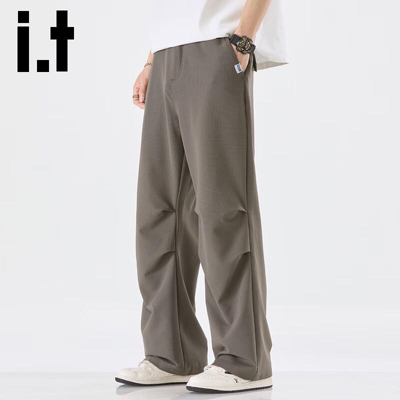 

Izzue IT Men s Summer Loose Straight Wide-Leg Casual Pants M