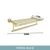 Brushed Gold 304 Stainless Steel Bathroom Set: Knurled Towel Rack, Towel Bar, Paper Holder, and Coat Hook