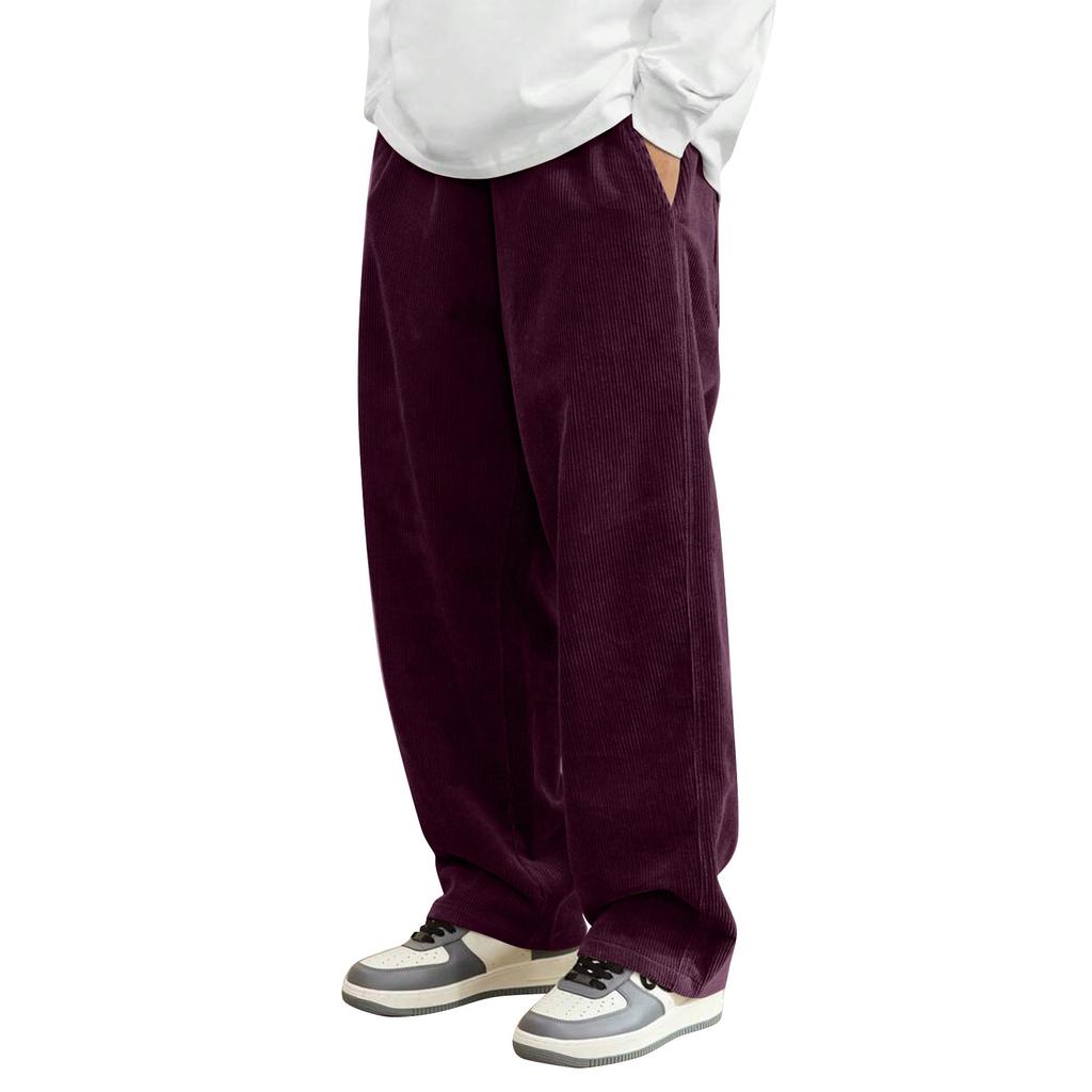 Men's Solid Color Corduroy Trousers Men's Casual Fashion Trousers