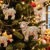 Acrylic Animal Pendant 2D Goat Christmas Ornament Farm Car Rearview Mirror Ornament Charm Auto Interior Hanging for Tree Home Window Decor