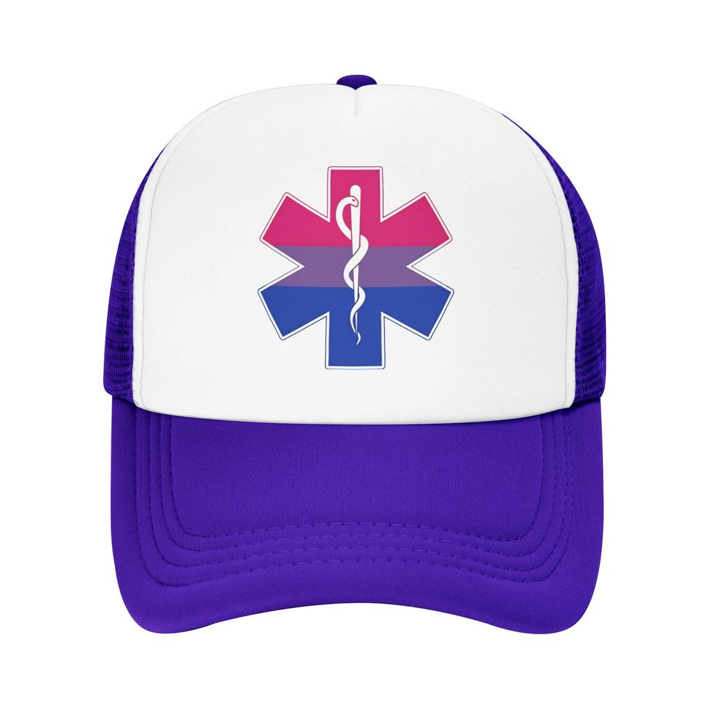 Star Of Life Bi Pride Mesh Sun Hats Healthcar Running Hippie Dropshipping Snapback Cap Couple Women Casual Print Trucker Hat