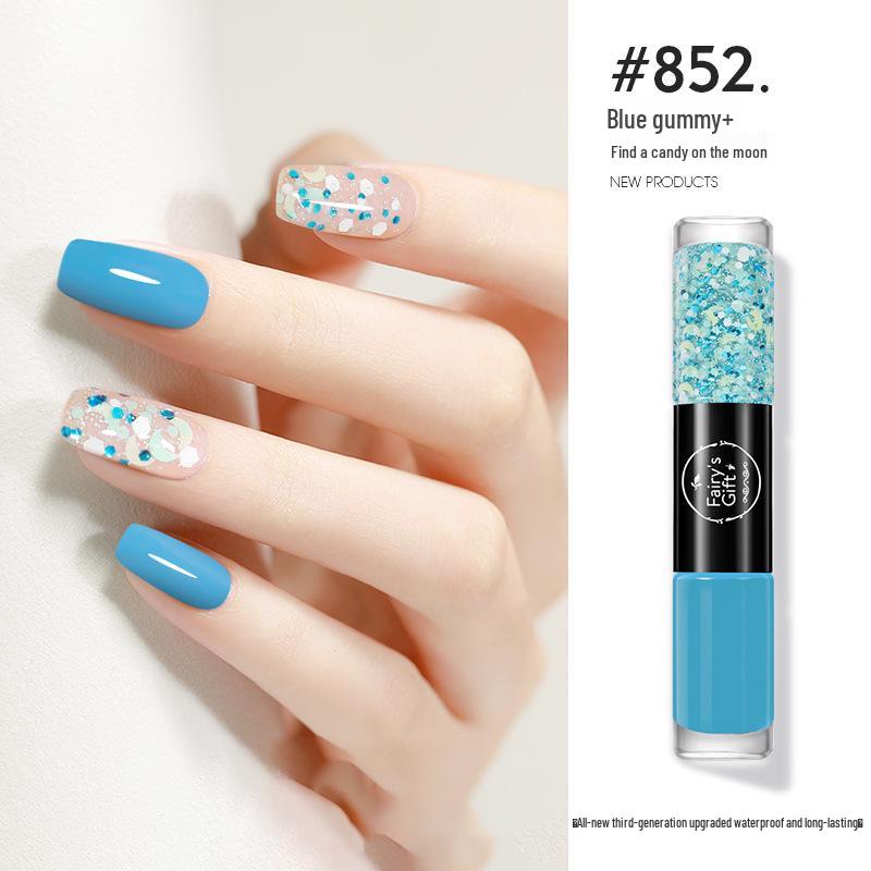 Two-Color Peelable Quick-Dry Waterproof Glitter Nail Polish Set